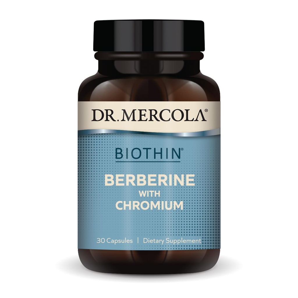 Dr. Mercola Biothin Berberine ile Kromium - Sağlıklı Metabolik Fonksiyonlar - Gelişmiş Absorpsiyon - Non-GMO, Gluten-Free & Soy-Free - 30 Capsules (30 Hizmet)