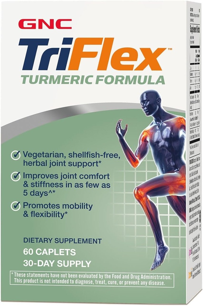 GNC TriFlex Turmeric Formula, Joint Comfort ve Stiffness'i Geliştir, Hareketliliği ve Flexability, 60 Caplets