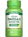 Nature's Truth Vegan Omega 3 Softgels | 60 Count | Algae Oil Formula with DHA | Non-GMO & Gluten Free Supplement Supplement Supplement