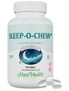 Maxi Health Sleep-O-Chew Strawberry Chewable Tabletleri Magnezyum Inositol, L-Tryptophan, 3 mg Melatonin for Sleep Support - Non Habit Form Sleep Aid for Yetişkinler, Kosher Sleep Supplement, 60 Count