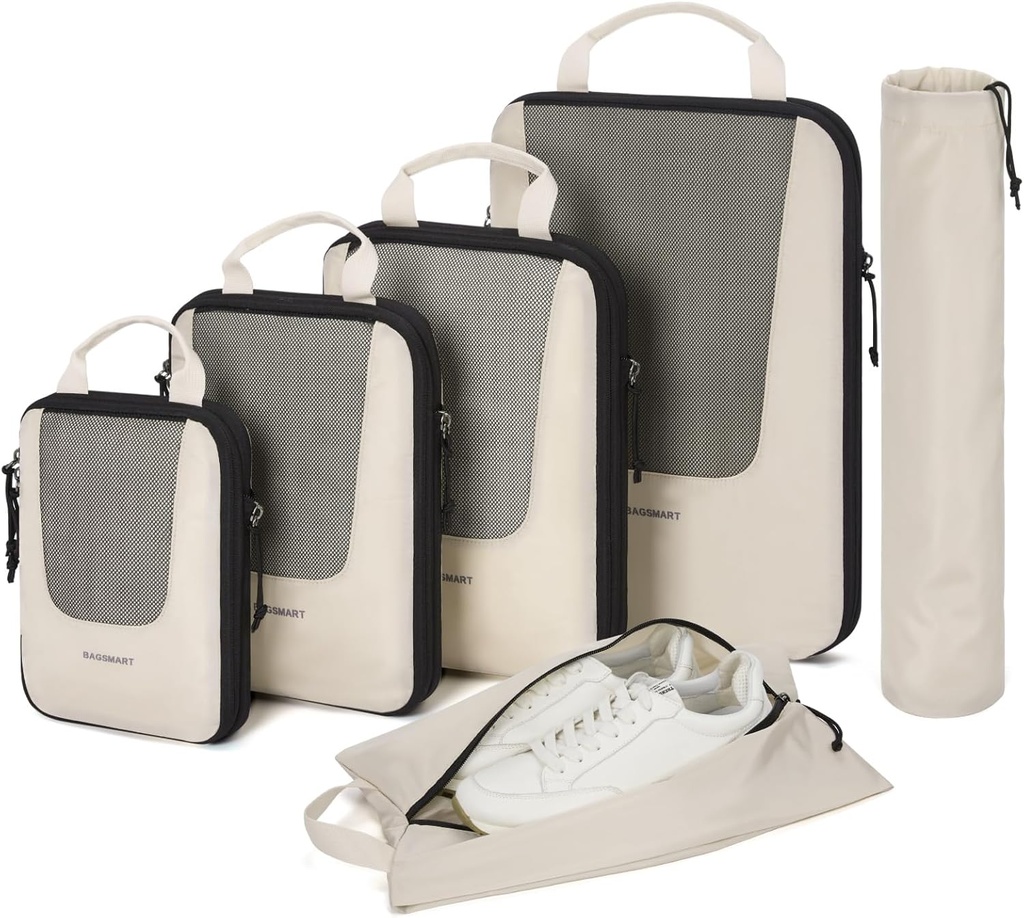 BAGSMART Promosyon Ambalaj Cubes for Travel, 6 Set/5 Set/4 Set, Capsule Suitcase Organizet Çantalar için Setler Seyahat Esasları, hafif ambalaj organizatörleri