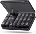 AUVON Haftalık Pill Organizer 3 Zaman Bir Gün, Büyük Pill Box 7 Gün Seyahat için Çift Koruma, Siyah Pill Privacy Protection, Light-proof Pill Container for Drugs, Fish Oils,