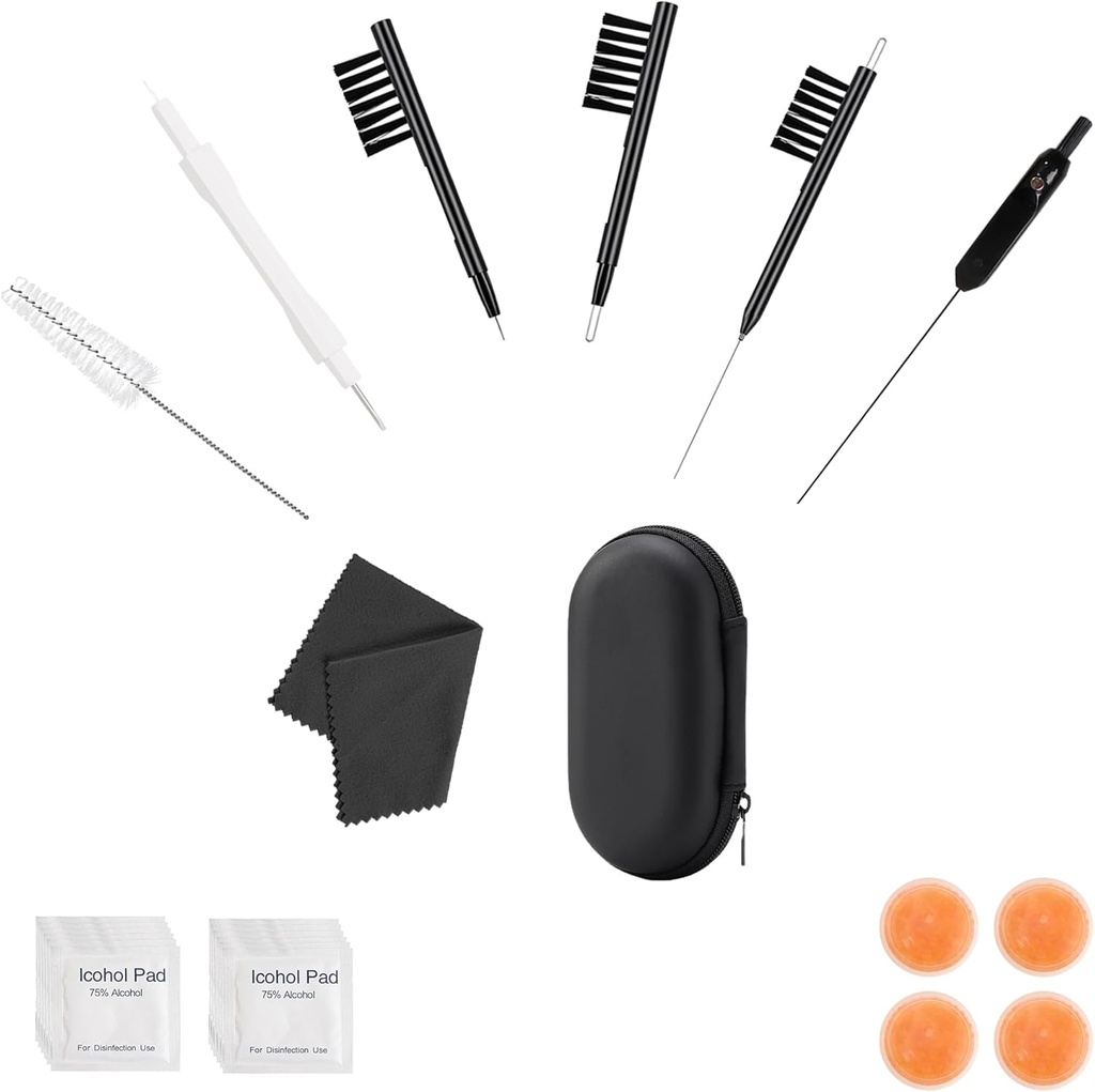 Phitunry 52-Piece İşitme Yardımı Kit Aksesuarları Portatif İşitme Yardımı Temizlik Fırça Araçları ile Pocket Boyutu, Kuru Capsules, Audio Wipes, Deer Velvet Kumaş ve İşitme Aid Travel Case (Küçük)
