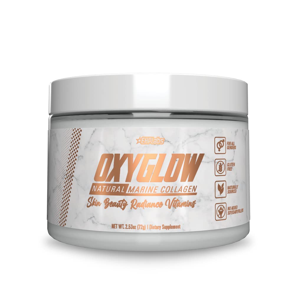 EHP Laboratuvarları OxyGlow Natural Marine Collagen Toz - Hydrolyzed Marine Collagen Powder Toz - Skin Elasticity & Companyness, Accelerates Nail Büyüme ve Saç Güçleri, 30 Serves (Unflavored)