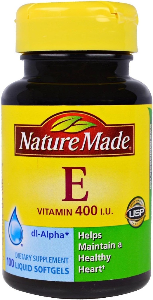 Nature Made Vitamin E 180 mg (400 IU) dl-Alpha, Dietary Supplement for Antioksi Support, 100 Softgels (Pack of 3)