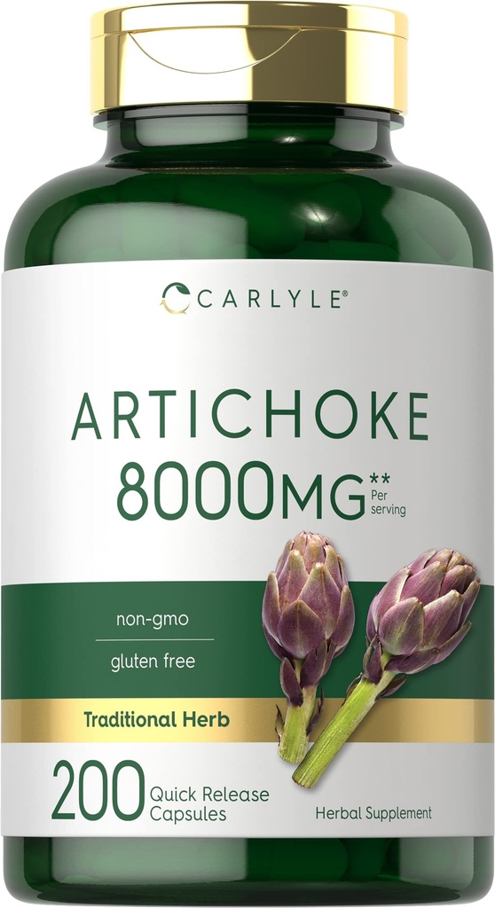 Carlyle Artichoke Extract Capsules 8000 mg | 200 Count | Non-GMO, Gluten Free Supplement Supplement