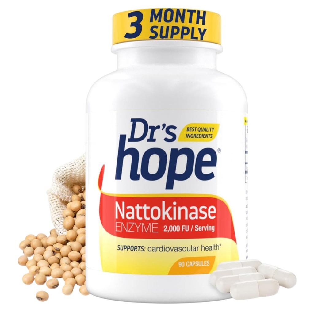 Nattokinase 2000 FU - Nattokinase Supplement Supports Cardiovascular Health and Health Blood Circulation - Non-GMO, Gluten-Free, 90 Veggie Capsules, USA