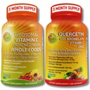 Bromelain, Vitamin C & Çinko + Liposomal Vitamin C 1500 mg - Organik Acerola Cherry, Camu Camu & Citrus Bioflavanoids - Vegan, Non-GMO, Clean Wellness Support Sche,