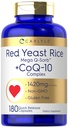 Carlyle Red Yeast Rice with CoQ10 Complex | 1420 mg | 180 Capsules | Mega Q-Sorb | Non-GMO, Gluten Free Supplement Supplement Supplement