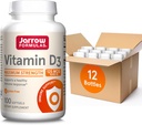 Jarrow Formulas D3 125 mcg (5000 IU) - 100 Hizmet (Softgels) - Bone Health, Immune Support & Food Metabolism Support - Vitamin D Supplement - D3 Vitamini - 5000 IU Vitamin D (Pack of 12)
