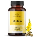 HERBAMAMA Mullein Leaf Capsules - Lung Detox Desteği için 1200 mg Mullein Broşürü - Vegan, Non-GMO Respiratory Lung Cleanse Supplement