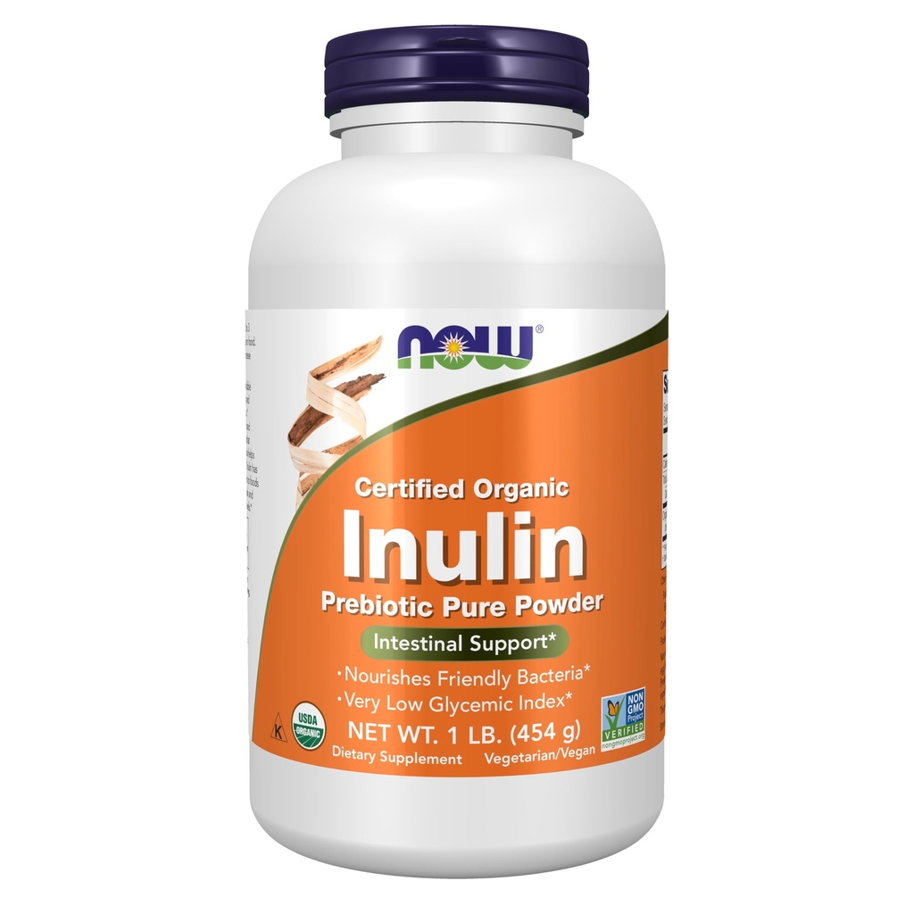 Şimdi Gıdalar Tamamlıyor, Inulin Prebiyotik Pure Toz, sertifikalı Organik, Non-GMO Projesi Doğrulandı, Intestinal Support*, 1-Poundound