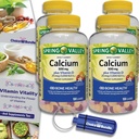 Seçenek Sche Spring Valleyuba 500 mg Plus D 25 mcg Bone Health Diyetary Supplement Gummies, 100 Ct 4 pk (400 Toplam) + Vitamin Rehberi ve Pill Konteyner (6)!