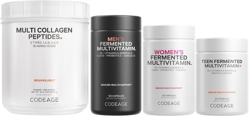 Codeage - Multi Collagen Protein + Teen, Women and Men Multivitamin Bundle