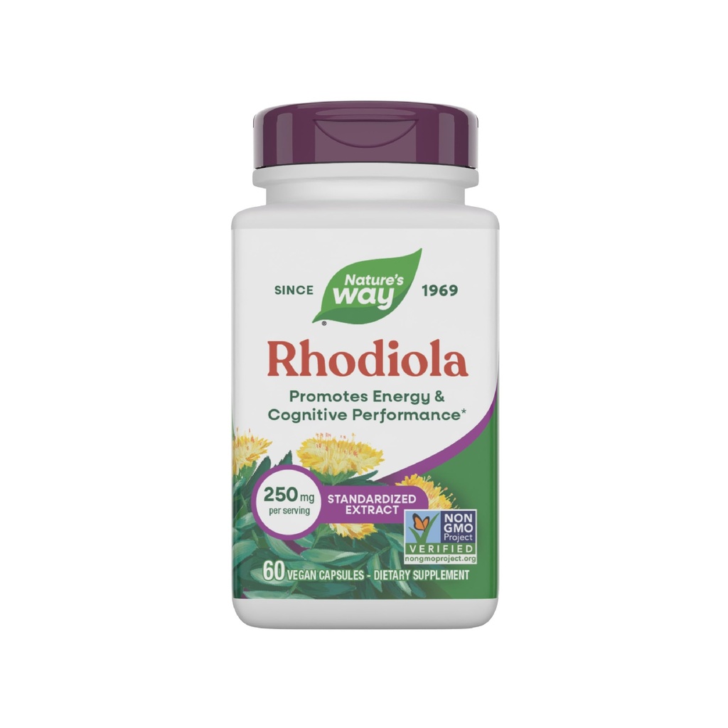 Nature's Way Rhodiola Premium Ekstraksiyon, hizmet başına 250 mg, Destekler Enerji ve Bilişsel Performans*, Adaptojenik Herb*, Non-GMO Projesi Doğrulanmış, Vegan, Gluten Free, 60 Capsules (Pazarlama)