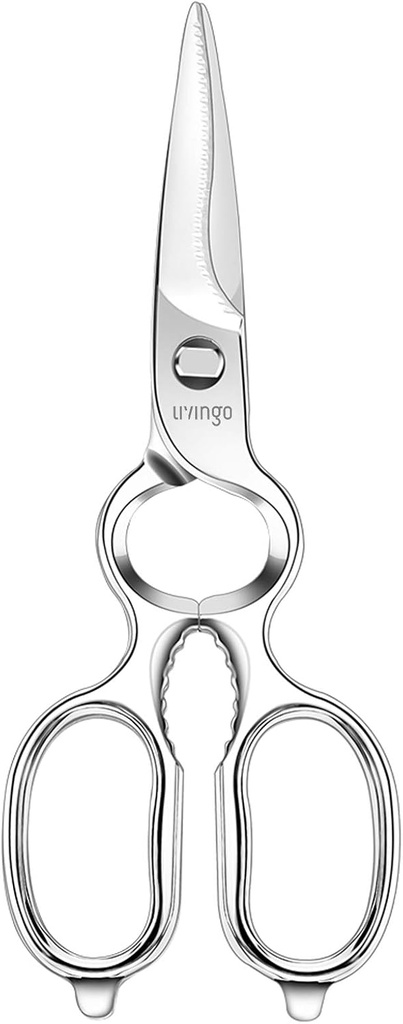 LIVINGO Kitchen Forged Shears Heavy Duty Come Apart Ultra Sharp Multi- function paslanmaz Steel Scisors Şişe Opener, Nut Cracker 8.5 inç