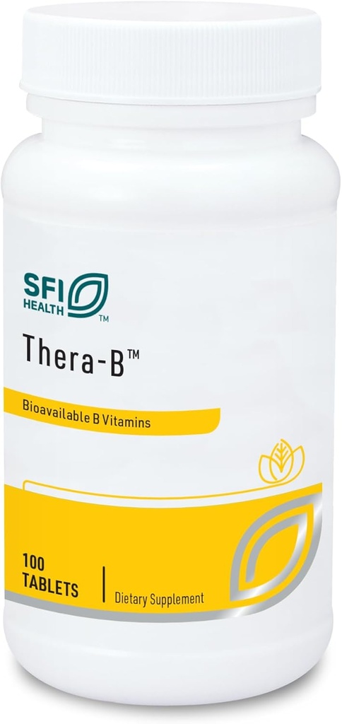 Klaire Labs SFI Health Thera-B - Essential Vitamin B Kompleksi, Hipoallergenik Formula Aktif Metafolin Folate (L-5-MT), Biotin & Torchcobalamin (100 Tablet)