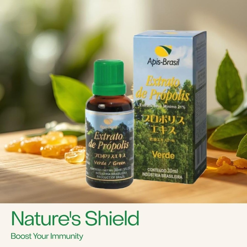 Brezilyalı Yeşil Arı Propolis Sıvı % 21 (30 ml) - Doğal Immune Desteği - Antioksi - 1 Paket
