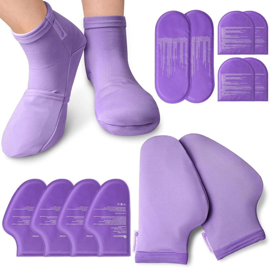 Cold Therapy Socks & Hand Ice Pack Cold Gloves for Chemoterapi Neuropati, Chemo Care Package for Women Men, Ideal for Plantar Fasciitis, Carpal Tünel, Arthritis Hand Pain Relief, S/M