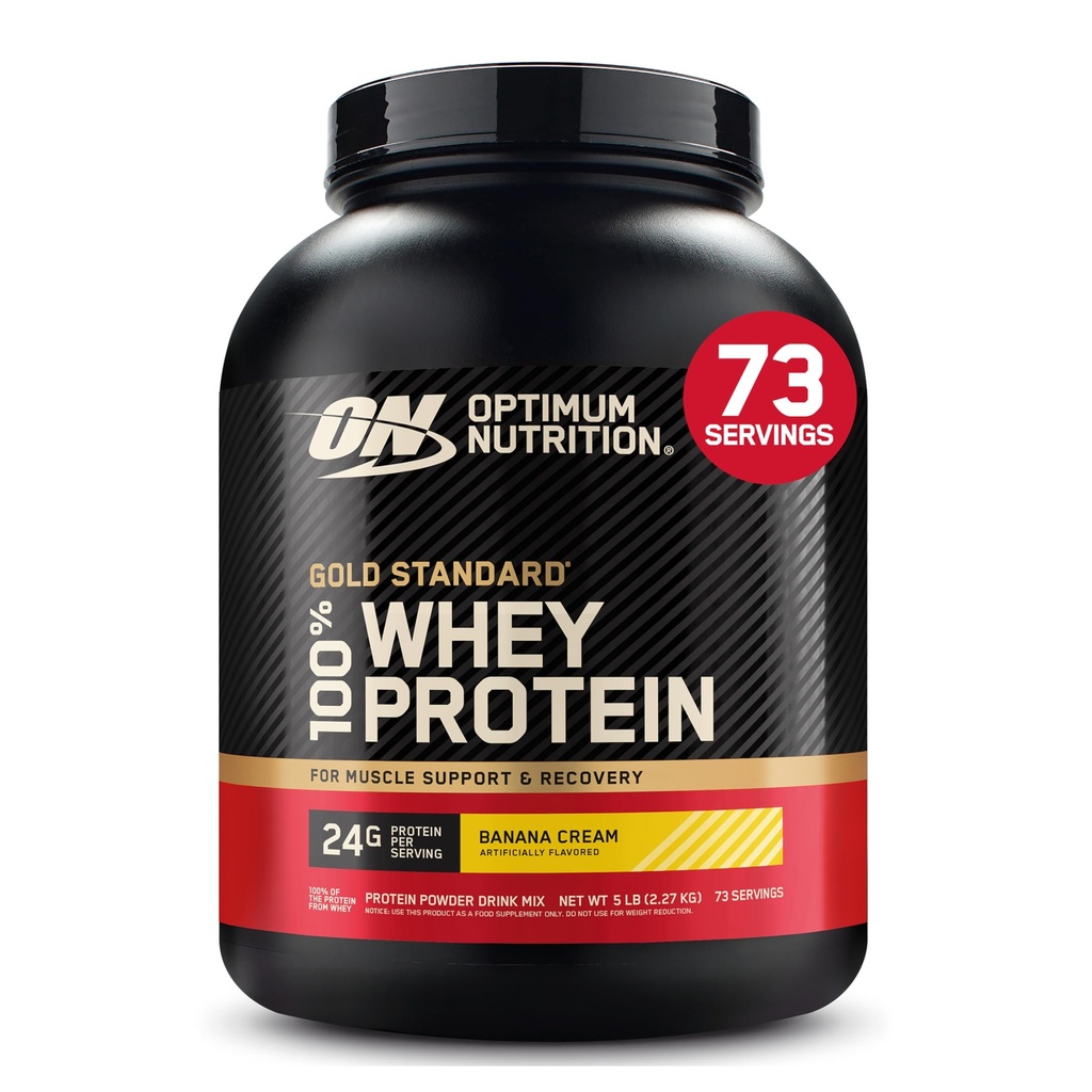 Optimum Beslenme Altın Standardı 100% Whey Protein Toz, Banana Krem, 5 Pound (Pazar Mayıs Vary)