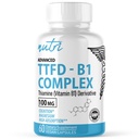 Nature's Fusions TTFD Thiamine B1 Supplement - 100 mg 60 Hizmet - 8 mg Magnezyum - No Toxic Fillers - TTFD Thiamine Tetrahidrfuryl Disulfide - Üçüncü Parti Lab Test Edildi - Nutri Supplements