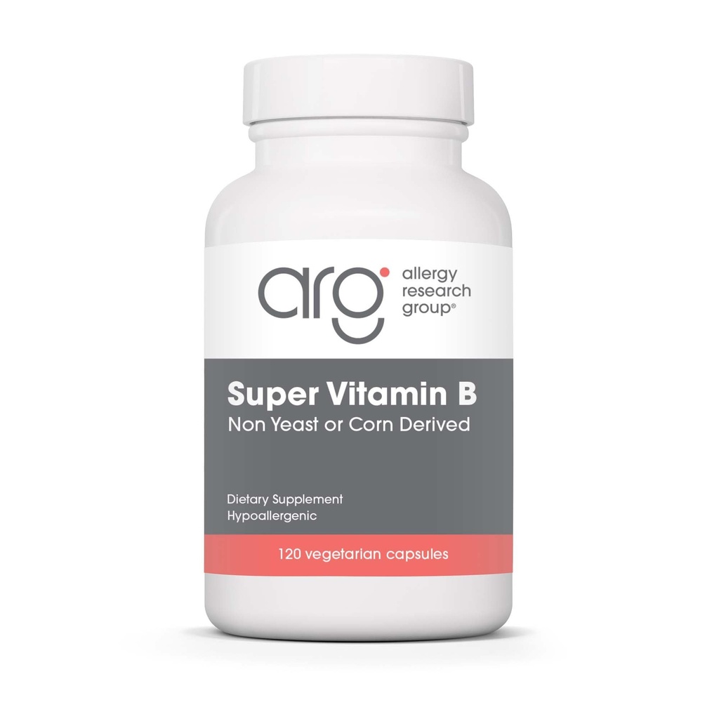 Alerji Araştırma Grubu Super Vitamin B Supplement - Erkekler ve Kadınlar için B Vitamin Kompleksi, B12 ve B6, Vegetarian Capsules - 120 Kont