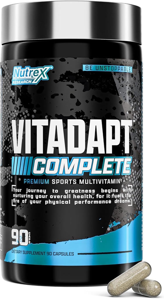 Nutrex Research Vitadapt Full Sports Multivitamin for Men - 24 Vitamin, KSM-66 Ashwagandha ve Minerals for Athletes - Mens Multivitamin (90 Capsules)