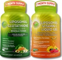 SUPPLEMENTS STUDIO Antioxy, Cellular & Immune Support Sche – Liposomal Glutathione 500 mg with Organic Whole Foods + Liposomal Vitamin C 1100 mg with Organic Acerola Cherry