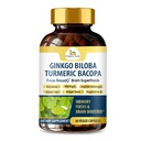 Organik Veda Ginkgo Biloba Turmeric Bacopa Brain Supplement for Memory, Mood & Focus with Ashwagandha - Concentration, Energy & Brain ATM, Sağlıklı Ortaklar ve Sörek Desteği - 60 Vegan Capsule Capsule