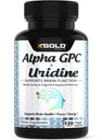 Alpha Gpc + Uridine 900 mg - Boost Focus, Memory, Energy, Mood & Cognitive Performance - 120 Vegetarian Capsules için Güçlü Nootropic