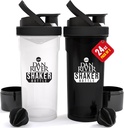 DAN RIVER 2Pack Shaker Şişe | 24oz Plastik Protein Shaker & Mixer | Twist & Lock Design for Smoothies & Protein Mixes | Dayanıklı, Leak-Proof, Easy to Clean | Clear & Black Shaker Şişes for Gym
