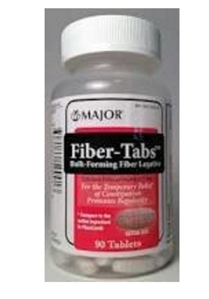 MAJOR Fiber-Tabs Tabletleri 500 Mg - Kadınlar ve Erkekler için Fiber Tabletler - Yetişkinler için Occasional Constipation Relief - 90 Tabletler - 6 Paket