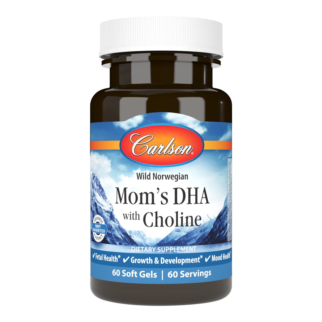 Carlson - Anne'nin DHA'sı Choline ile, 3:1 DHA, Emmilk, Büyüme ve Kalkınma, 60 Softgels