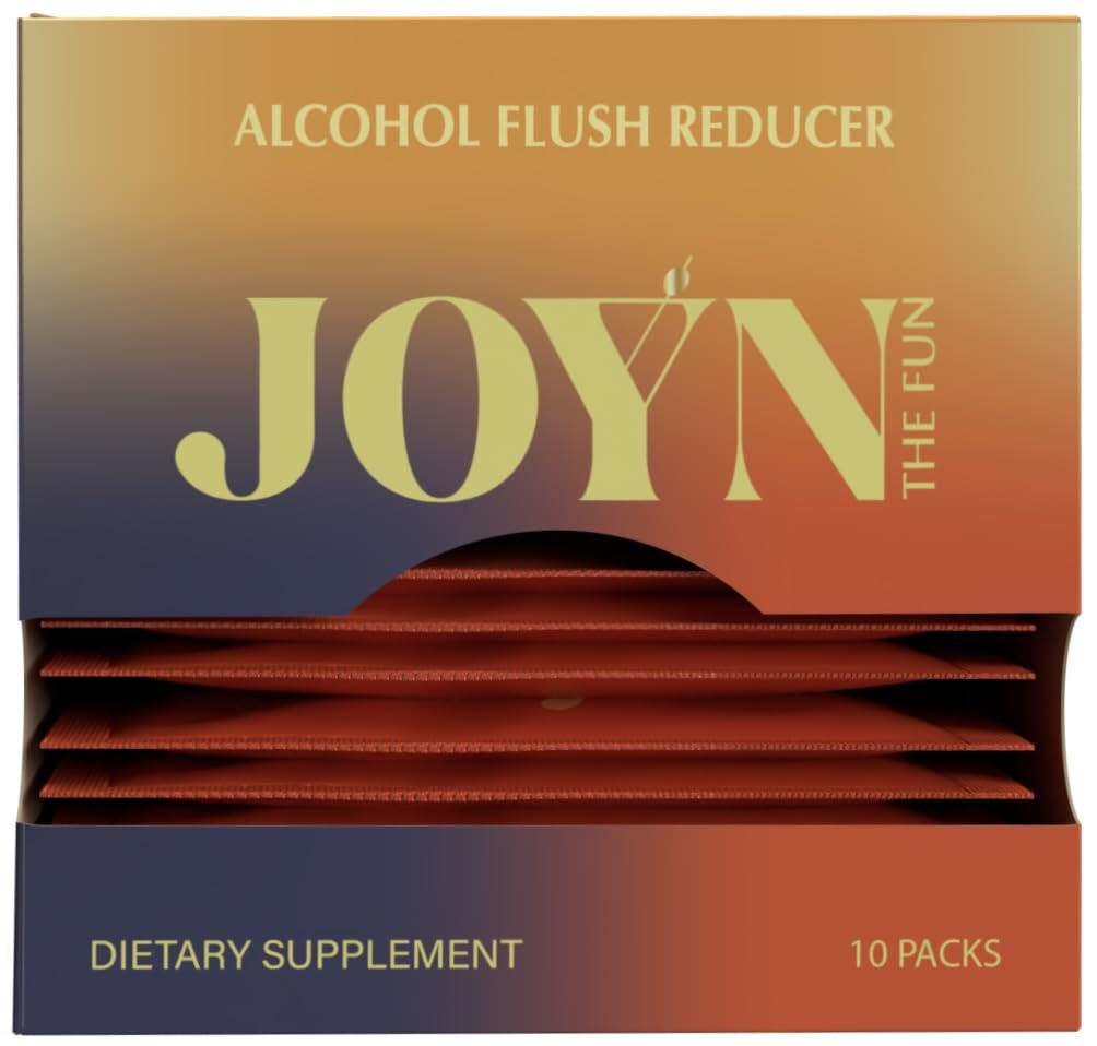 JOYN Supplement for Alkol Flush Prevention, Detox, Liver Support, Asya Glow Relief | Feel Better Before & After Drink | Vitamin with DHM, Milk Thistle, Glutathione, B Vitamin12 | 10 Hizmet
