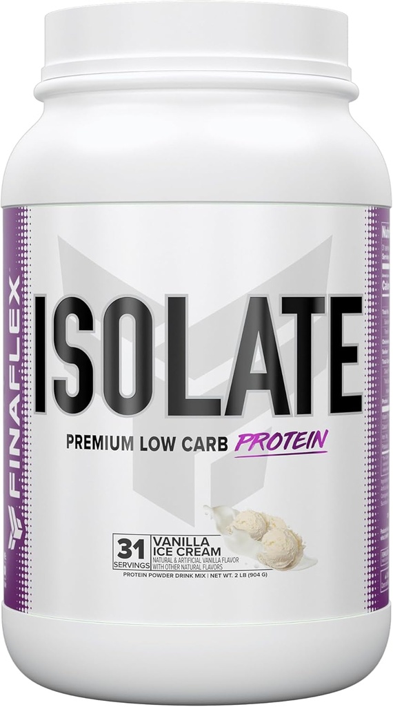 FINAFLEX Isolate, Vanilla Ice Cream - 2 lbs - 25 Iso protein Per Servisleri - Sütshake-Like Taste - Zero Sugar, Zero Fat & Gluten Free - 31 Servisler