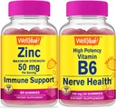 WellEvet çinko + Yüksek Potency B6, Gummies Sche - Great Tasting, Vitamin Supplement, Gluten Free, GMO Free, Chewable Gummy Gummy