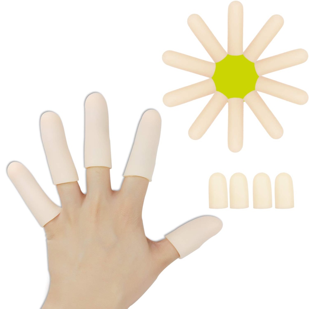 Gel Parmak Beşikler, Parmak Koruyucu Desteği (14 PCS) YENİ Mülteci Parmak İçin Büyük Parmak, El Eczema, Parmak Cracking, Finger Arthritis ve More (parça Uzun + 4ay Kısa)
