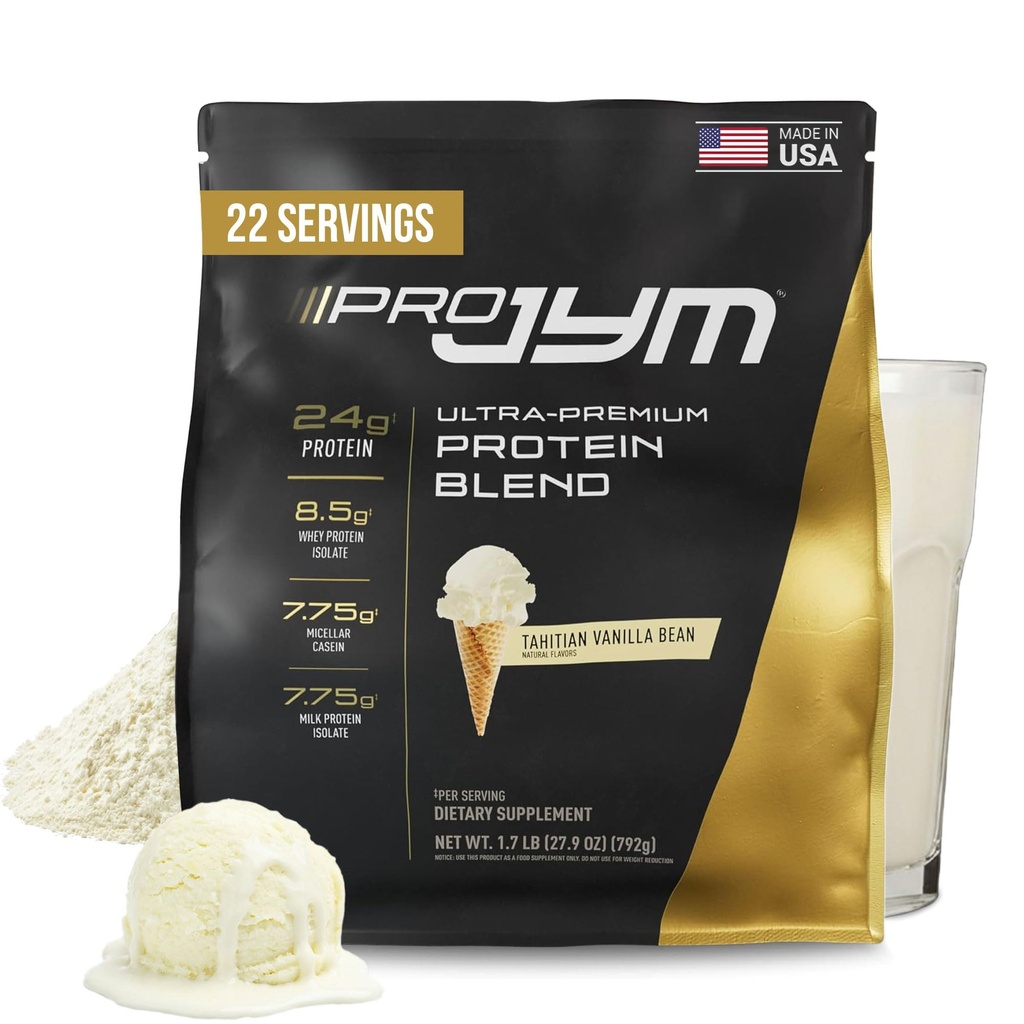 JYM Supplement Science Pro JYM Tahitian Vanilla protein Toz - Whey proteini, Vakain, & Süt Protein, Erkekler ve Kadınlar için Lean Kas Binası, 22 Hizmet