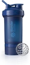 BlenderBottle Shaker Şişe Pill Organizer ve Protein Toz ProStak Sistemi için Depolama, 22-Ounce, Donanma