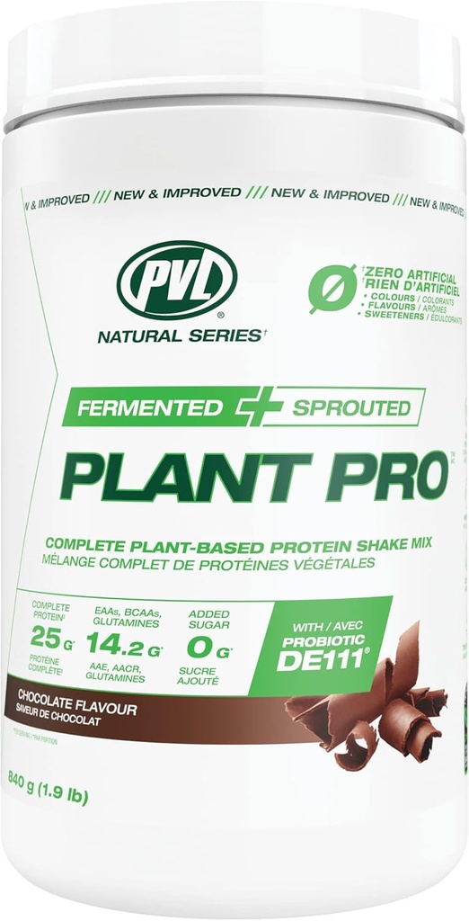PVL Plant Pro, Yüksek Protein Bitki bazlı Protein Shake Mix, Enzymes, Natural Chocolate , 840 Gram