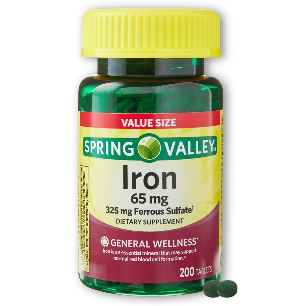 Iron 65 mg Ferrous Sulfate- 200 Tabletler (Polonyanın Paketi)