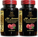 Pomegranate Ekstraksiyon - Antioksi ve Sağlıklı Ağlama Programı, bağışıklık ve Ortak Destek, Ellagic Asit Supplement, Pomegranate Polyols, High-Potency Pomegranate - 2 Şişe 120 Capsules