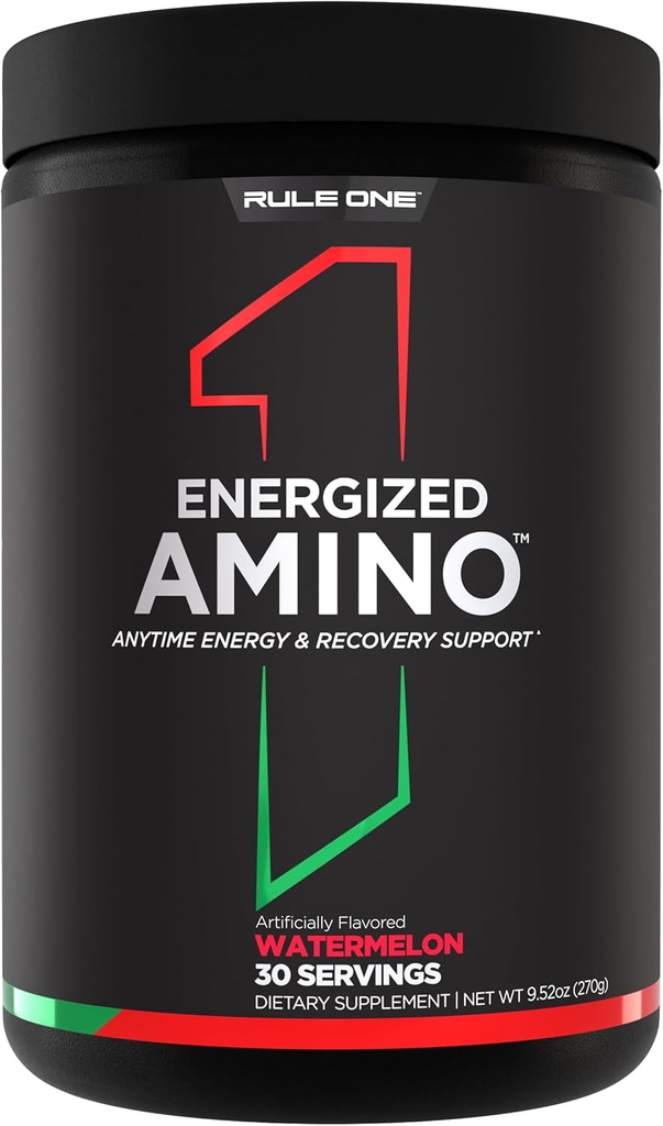 Kural 1 Enerjilenmiş Amino – BCAAs, Glutamine, Citrulline, Beta Alanine ve Caffeine'den Yeşil Kahve & Çay Broşürleri (30 Hizmet, Sumelon)
