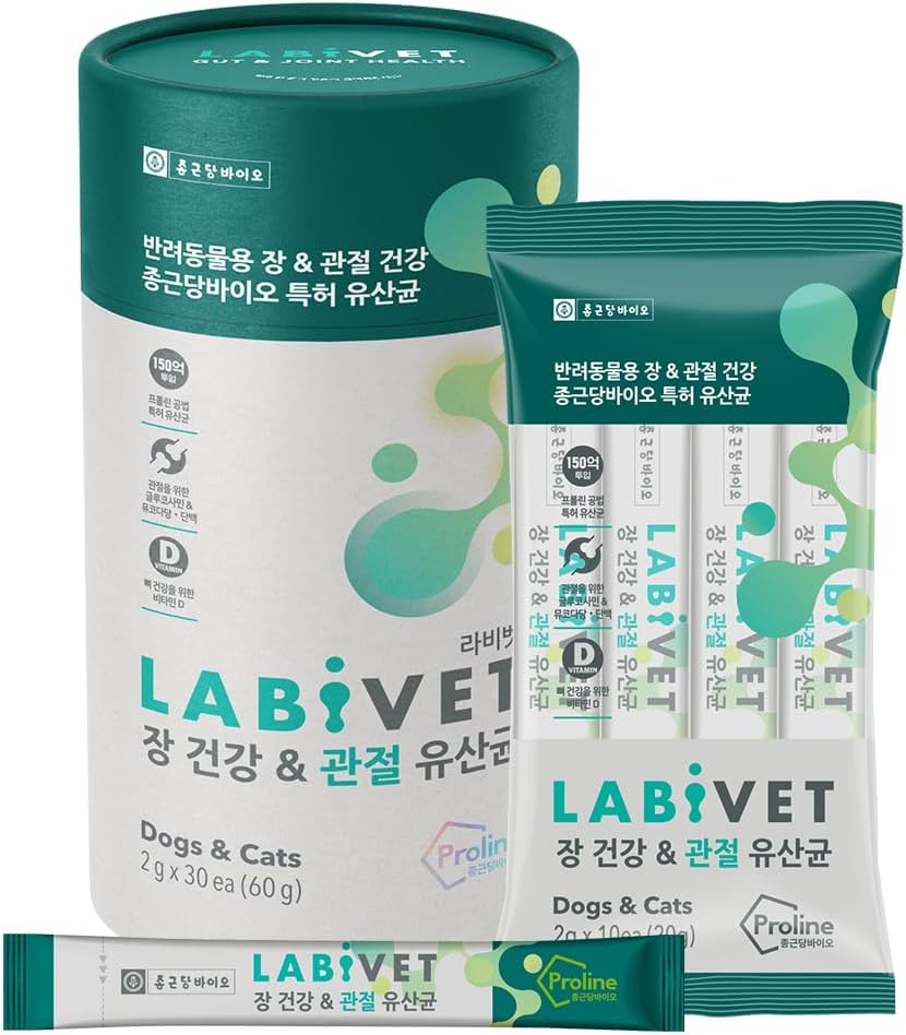 Köpekler ve Kediler için Probiyotikler, Gut Health & Joint Supplements Toz Probiyotik Dog Supplement, 30 Kont (kırda 1)