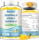 2 Pack Sugar-Free Rhodiola Rosea Gummies, Adaptojenik Rhodiola Rosea Supplement & Cortisol Blocker for Advancedd Stamina, Mood Elevation ve Motivasyon Boost, Non-GMO, Vegan, 120 Count