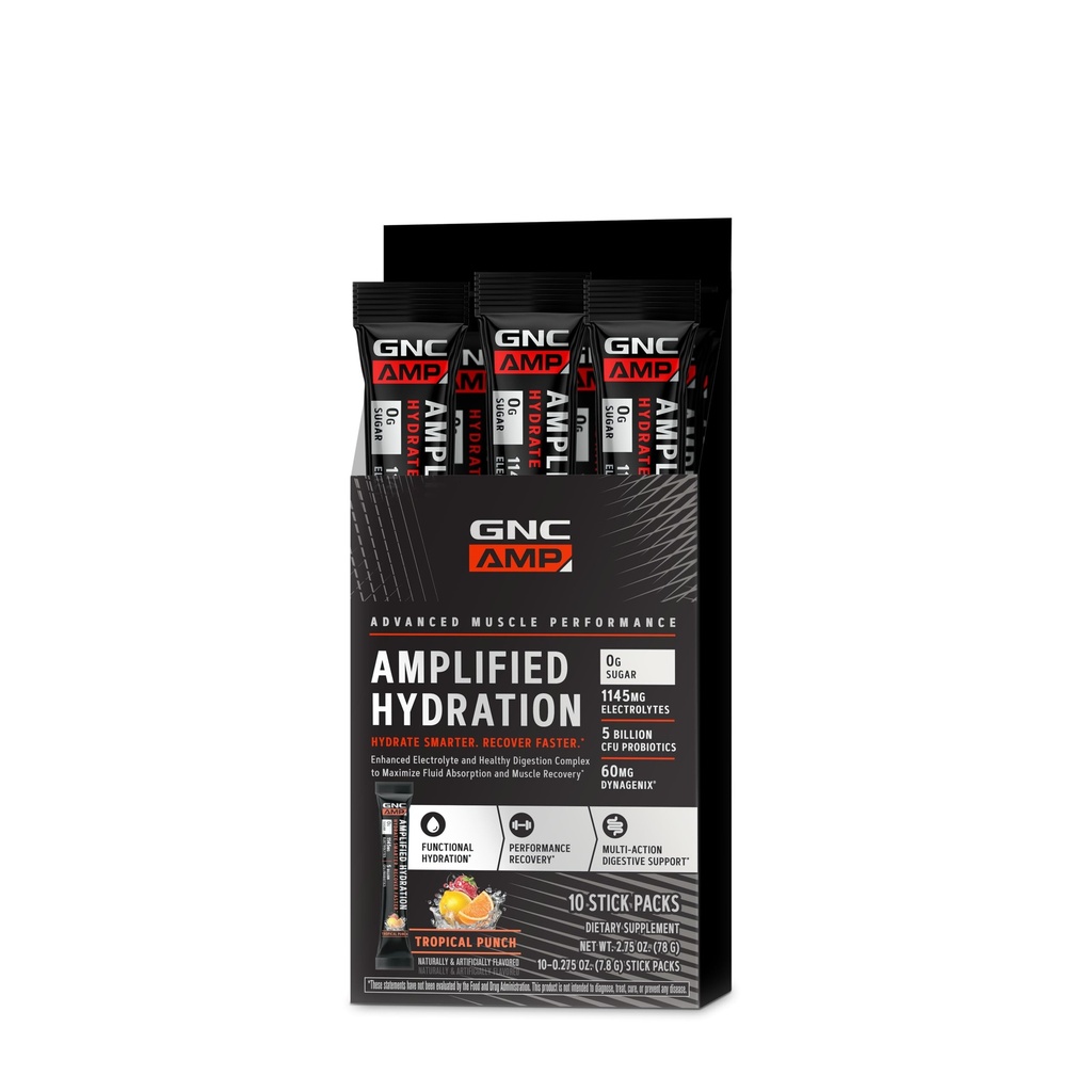 GNC AMP Güvenilirleştirilmiş Hydration Electrolyte Toz İçecek Mix | Gelişmiş Elektrolyte & Sağlıklı Digestion Kompleks | TropikalZ