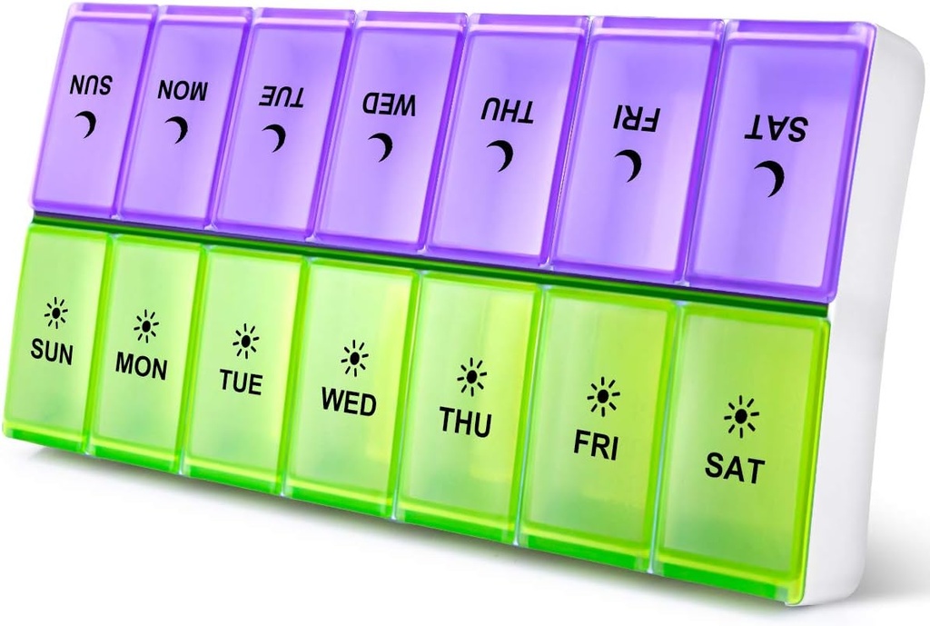 DANYING Ekstra Büyük Pill Organizer 2 Zaman Bir Gün, XL Haftalık Pill Box, AM PM Pill Case, Pill Konteyner 7 Gün, Vitamin Vakası Bir Gün Günde İki Kez
