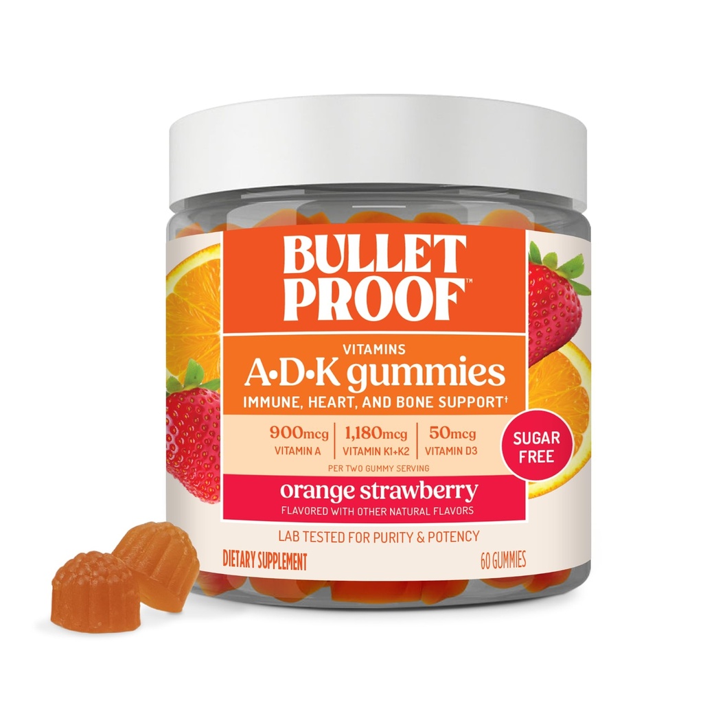 Kurşunlu Sugar-Free Orange Strawberry Vitaminleri A+D+K Gummies, 60 Count, Hua Supplement for Heart, Bone ve Immune Support, New ve Improv Formula ve Texture, Ambalaj Vary