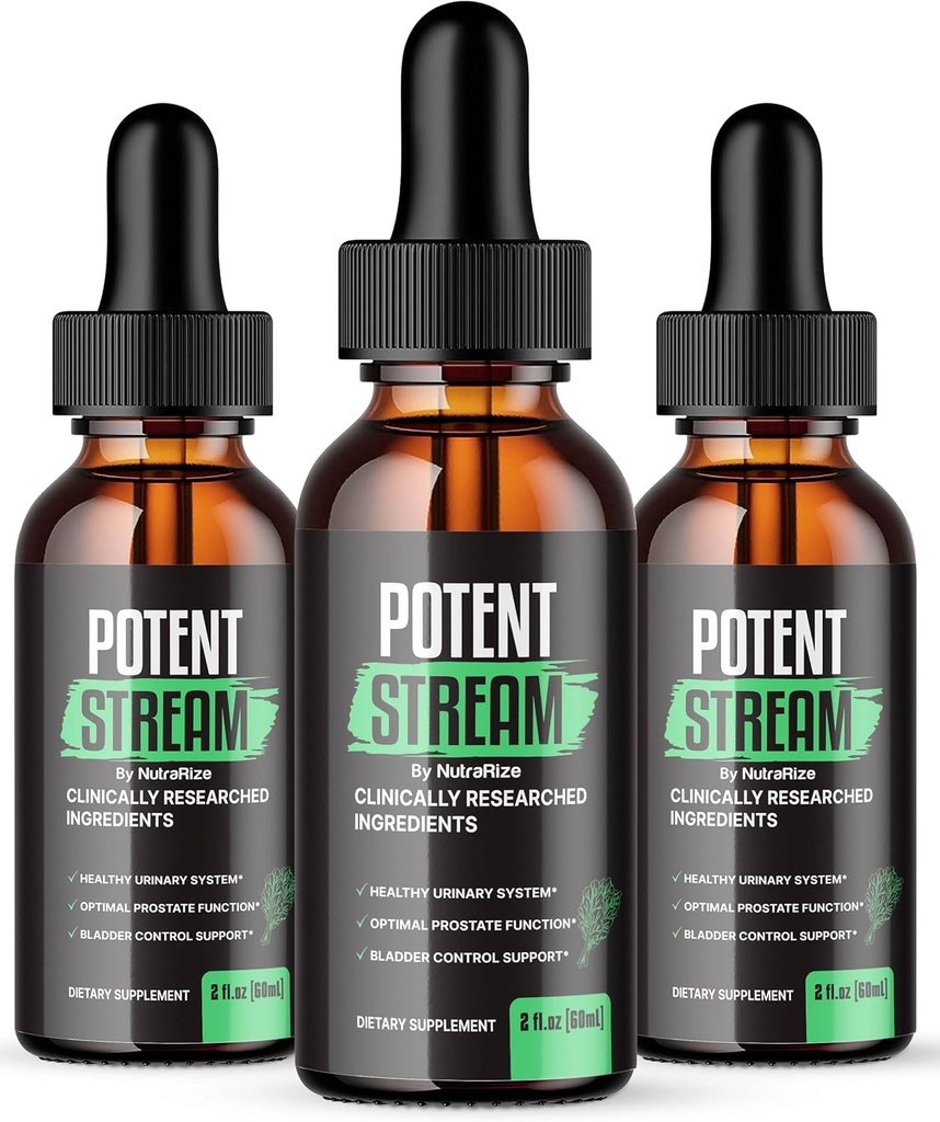 NutraRize ( 3 Potent Stream Drops, Advanced Prostate Supplement - Prostate Health için Doğal Destek, Maksimum Güçlü, Yorumlar (90 Hizmet)