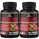 (2 Packs) Berberine Supplement Plus Ceylon Cinnamon, Turmeric, Artichoke, Milk Thistle, Black Pepper - 120 Capsules - 4 Ay Supply